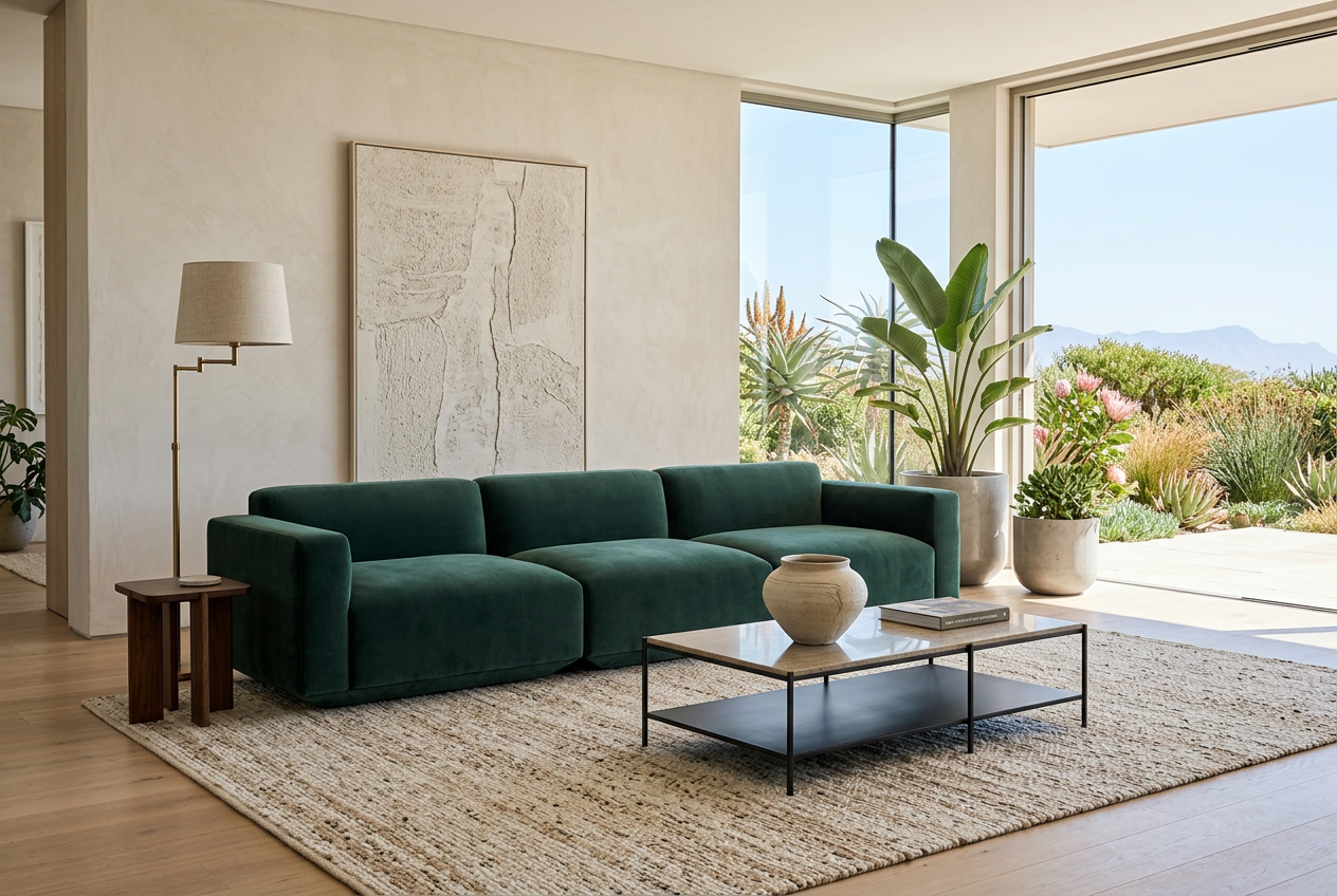 Hollis Velvet Modular Sofa shown in an interior setting